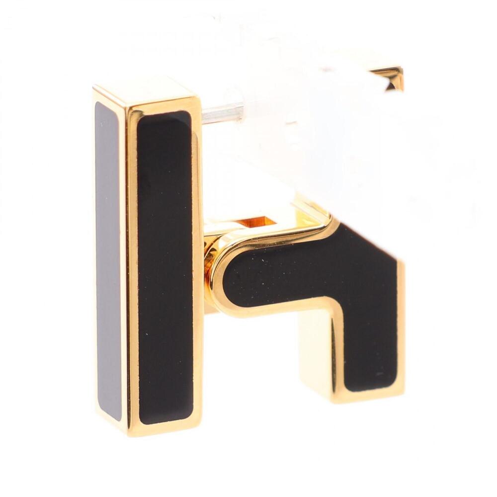 Hermes HERMES Single Earring H Jewelry GP (Gold Plated) Men's Gold/Black